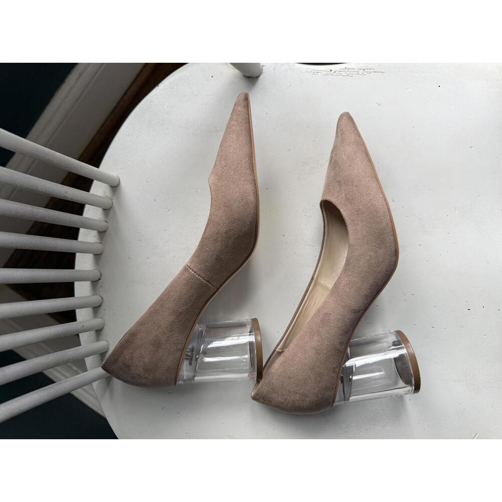 Zara Basic Collection Nude Suede Pointed Toe Heels - image 5